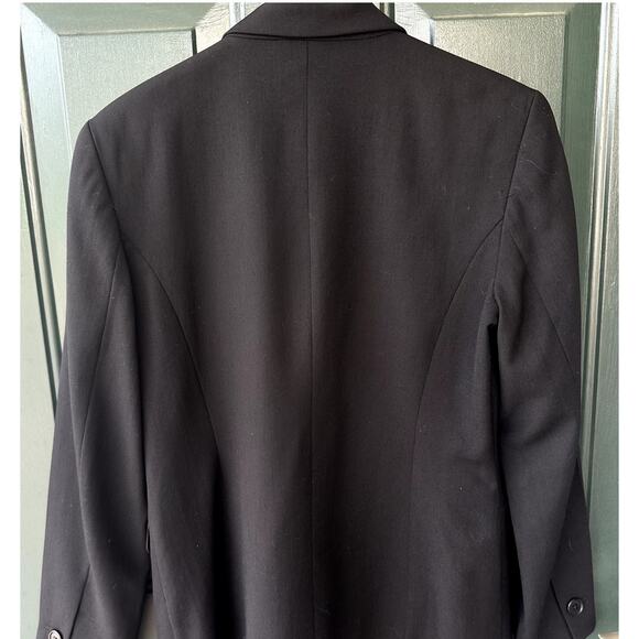 VINTAGE Harold's 100% Wool Sz 6 Black Blazer 4-Button Office Career Flattering - Picture 4 of 6